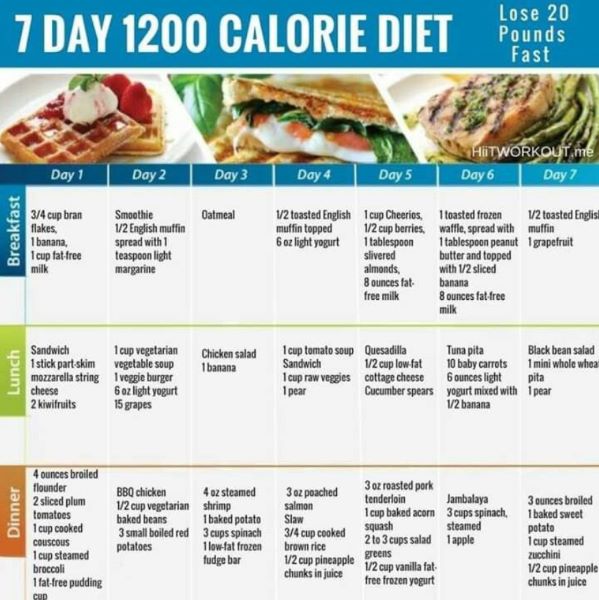 1200 calorie meal plan